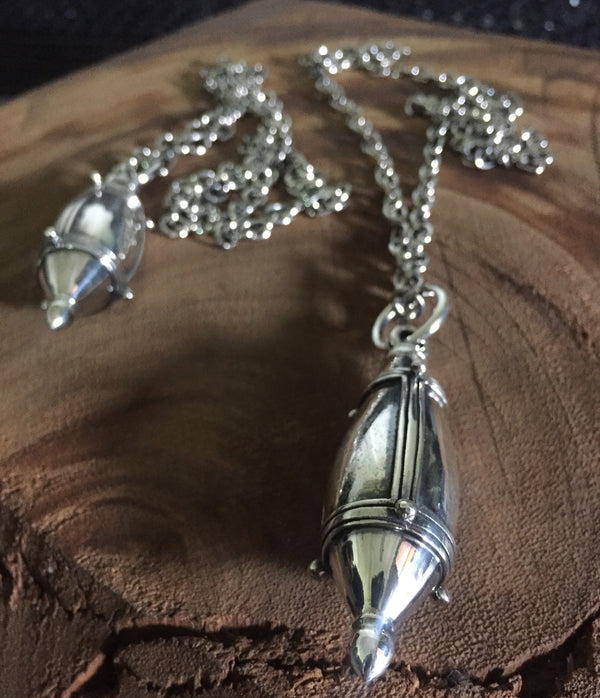 large lantern pendant / sterling silver chain