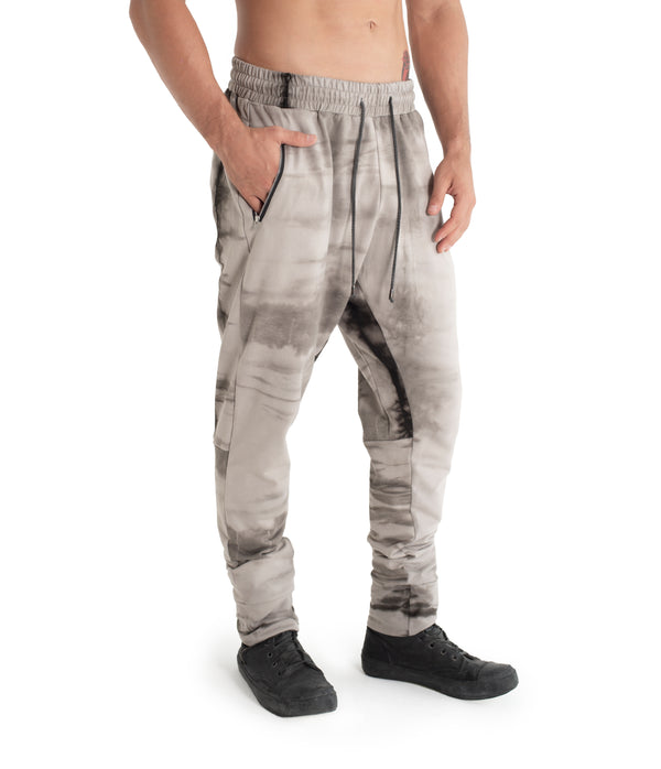 The Heron sweatpants are hand dyed with plants using the shibori dying method. Gothic grunge, luxe lounge wear. Post-apocalyptic, cyber punk sweat pants.