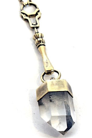 Quartz crystal necklace.