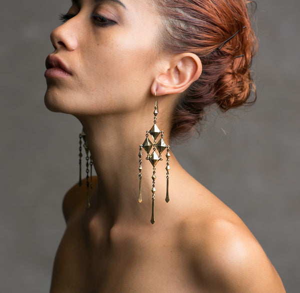 gem chainmail earrings
